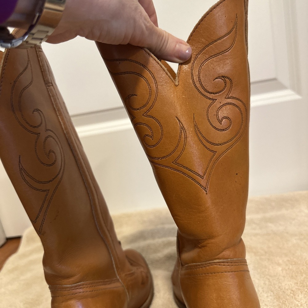 Vintage Western Dingo Boots Leather Heeled Rodeo Embroidered Cowboy Women's SZ 7 - Picture 4 of 16